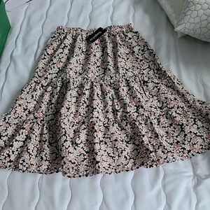 SimpleFun Skirt Midi Length - Dressy Casual Hight Waist Flowy